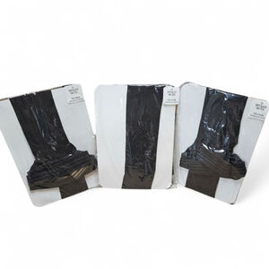 Nationals Guaranteed Hosiery 3 Pk One Size Soft Black Vintage Thigh Pantyhose